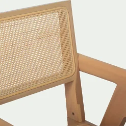 alinea Chaise De Salle À Manger*Chaise de repas avec accoudoirs en acajou et cannage - Bois clair