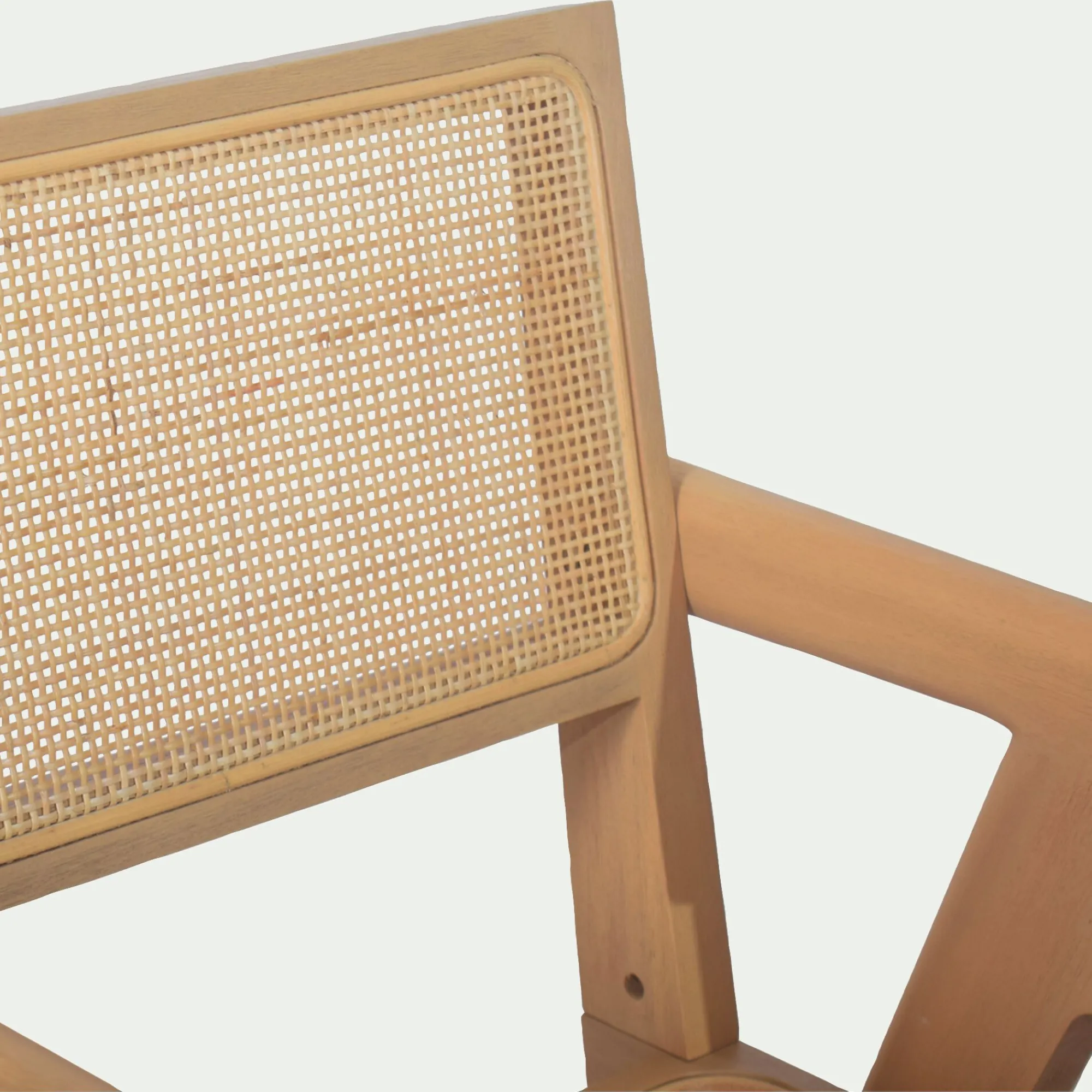 alinea Chaise De Salle À Manger*Chaise de repas avec accoudoirs en acajou et cannage - Bois clair
