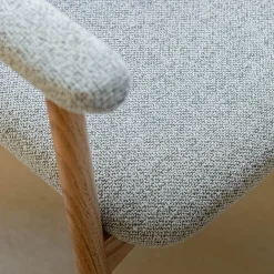 alinea Chaise De Salle À Manger*Chaise de repas avec accoudoirs en bois et tissu - Gris