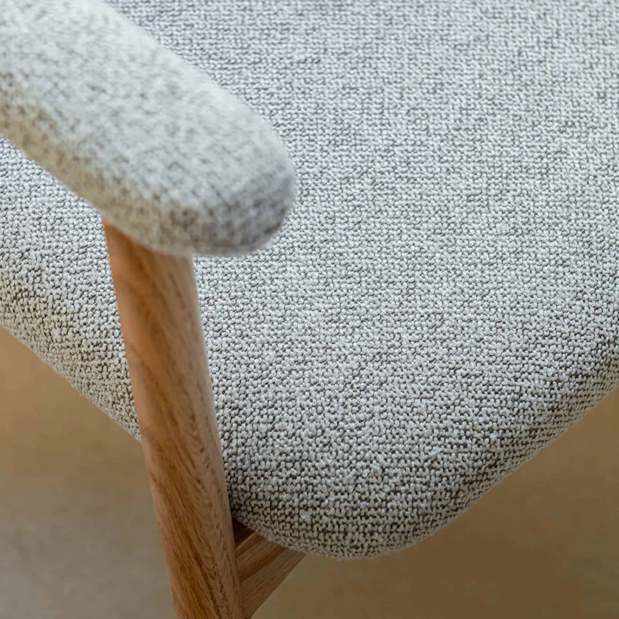 alinea Chaise De Salle À Manger*Chaise de repas avec accoudoirs en bois et tissu - Gris