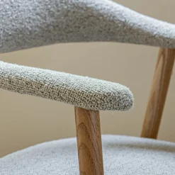 alinea Chaise De Salle À Manger*Chaise de repas avec accoudoirs en bois et tissu - Gris
