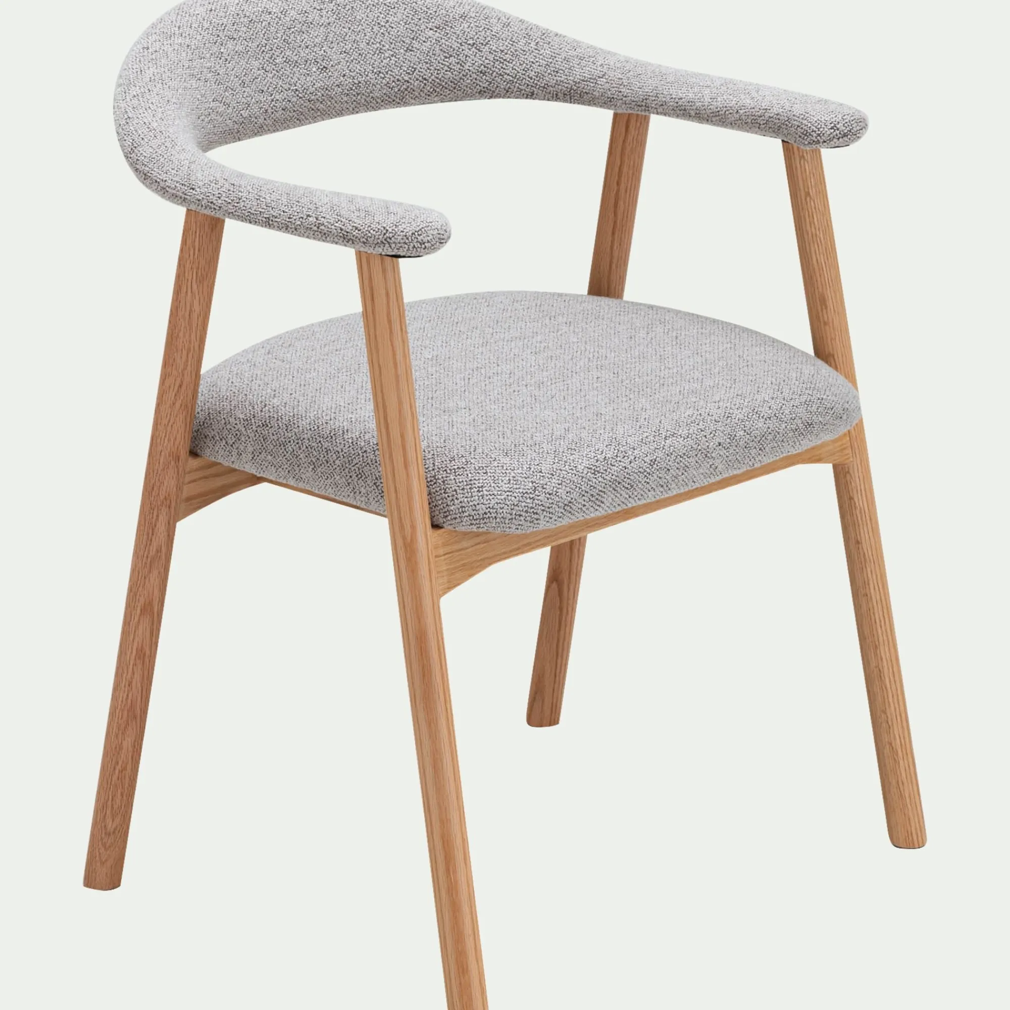 alinea Chaise De Salle À Manger*Chaise de repas avec accoudoirs en bois et tissu - Gris