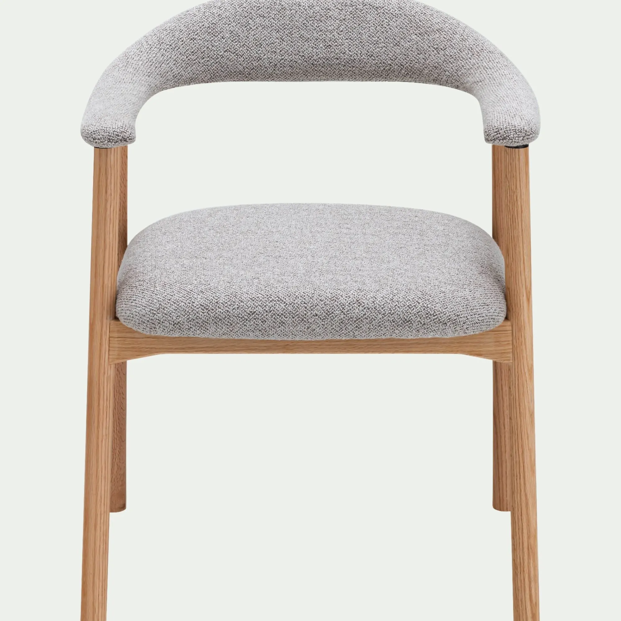 alinea Chaise De Salle À Manger*Chaise de repas avec accoudoirs en bois et tissu - Gris