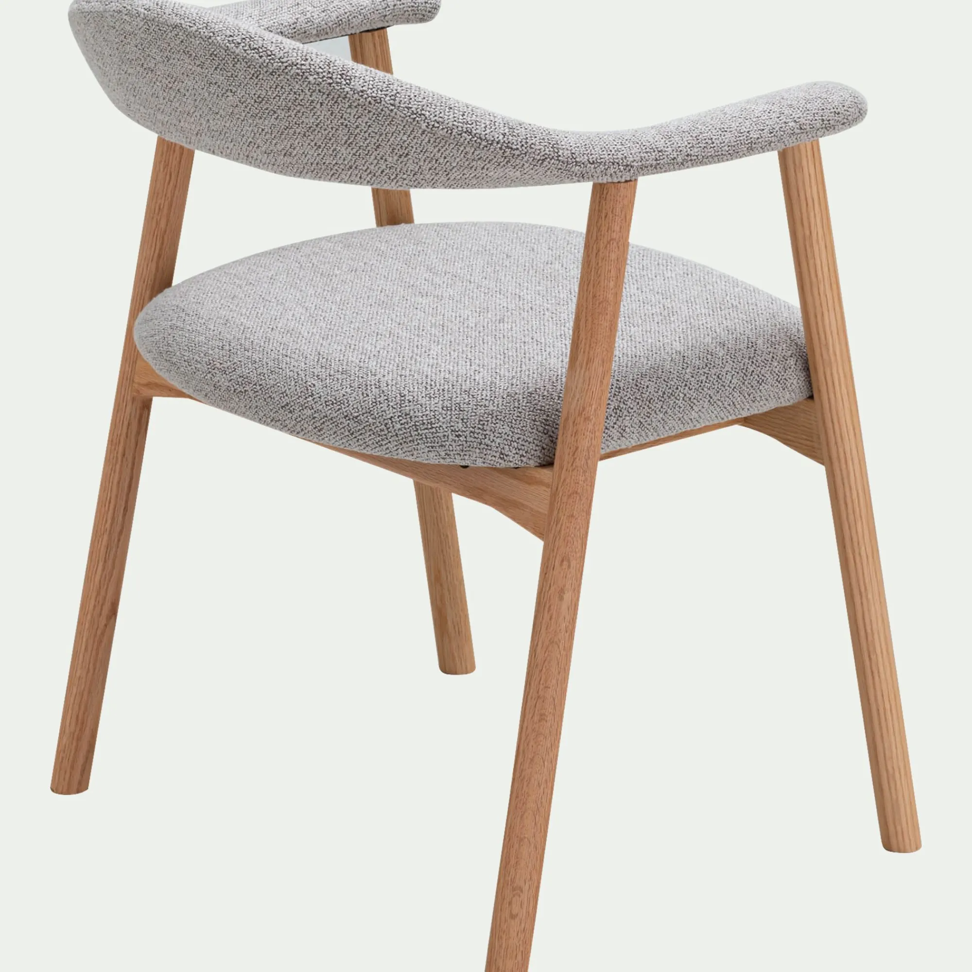 alinea Chaise De Salle À Manger*Chaise de repas avec accoudoirs en bois et tissu - Gris