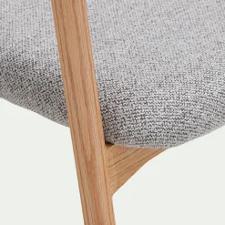 alinea Chaise De Salle À Manger*Chaise de repas avec accoudoirs en bois et tissu - Gris