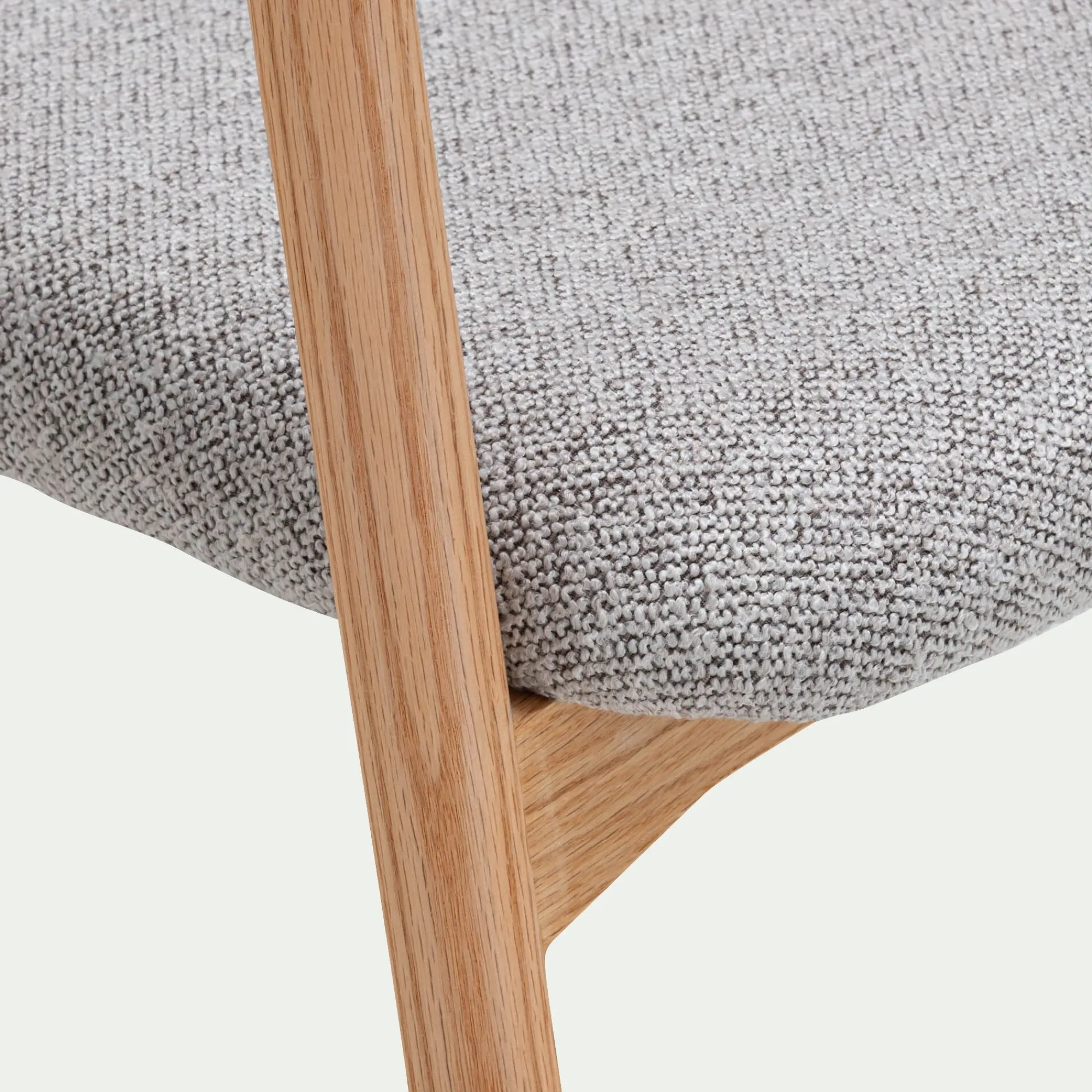 alinea Chaise De Salle À Manger*Chaise de repas avec accoudoirs en bois et tissu - Gris
