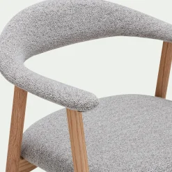 alinea Chaise De Salle À Manger*Chaise de repas avec accoudoirs en bois et tissu - Gris
