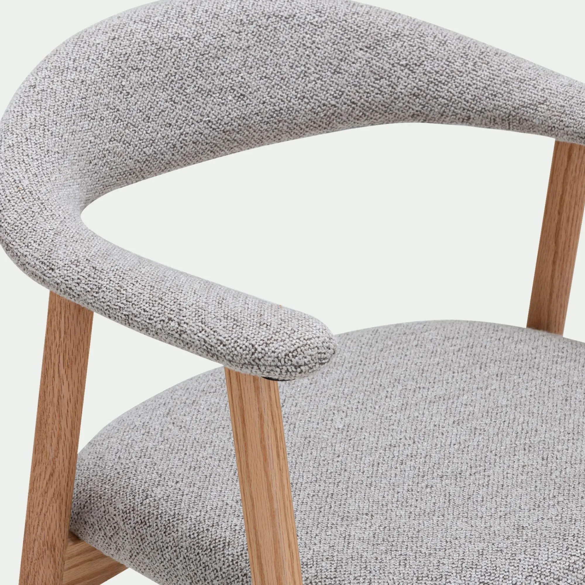 alinea Chaise De Salle À Manger*Chaise de repas avec accoudoirs en bois et tissu - Gris