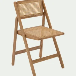alinea Chaise De Salle À Manger*Chaise de repas pliante en hêtre et cannage - Naturel