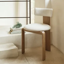alinea Chaise De Salle À Manger*Chaise en tissu sans accoudoirs - Beige