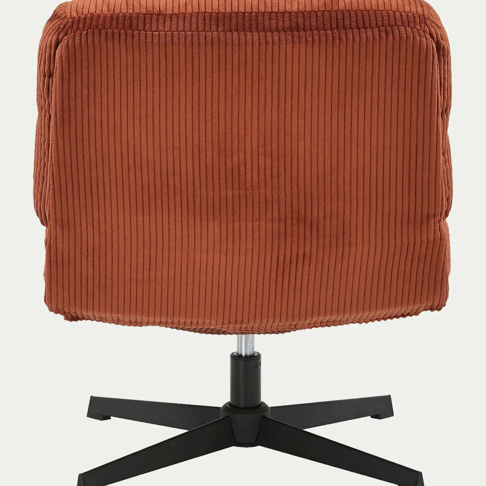 alinea Fauteuil*Chaise pivotante en velours côtelé et piétement en fer - brun rustrel Marron