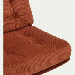 alinea Fauteuil*Chaise pivotante en velours côtelé et piétement en fer - brun rustrel Marron