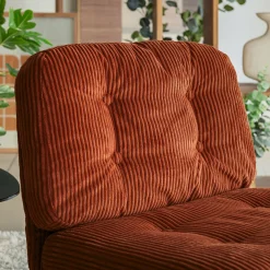 alinea Fauteuil*Chaise pivotante en velours côtelé et piétement en fer - brun rustrel Marron