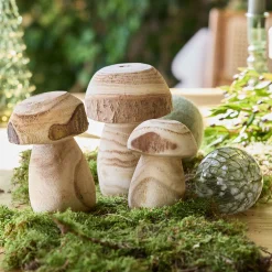 alinea Décoration De La Table De Noël|Objet Décoratif De Noël*Champignon décoratif à poser en bois de paulownia H10cm - bois clair Naturel