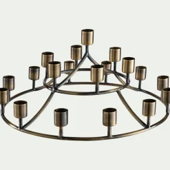 alinea Bougie Et Photophore De Noël*Chandelier 19 bougies en fer D33,5xH15cm - Doré