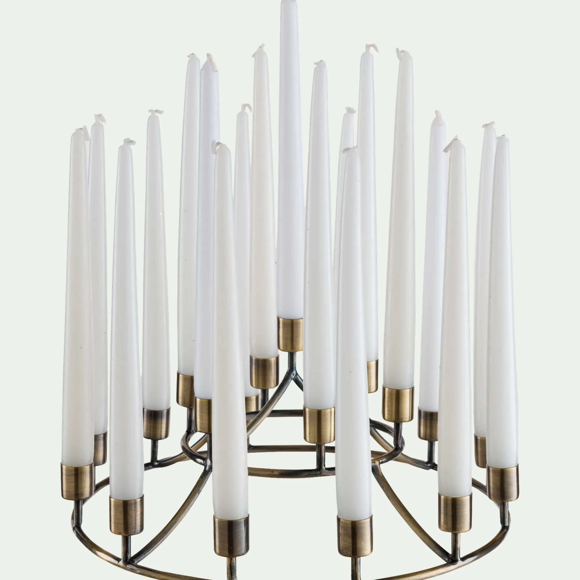 alinea Bougie Et Photophore De Noël*Chandelier 19 bougies en fer D33,5xH15cm - Doré