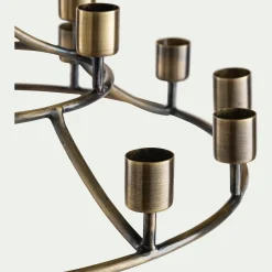 alinea Bougie Et Photophore De Noël*Chandelier 19 bougies en fer D33,5xH15cm - Doré