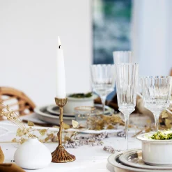 alinea Bougie Et Photophore De Noël*Chandelier effet bois en laiton H16cm - Doré