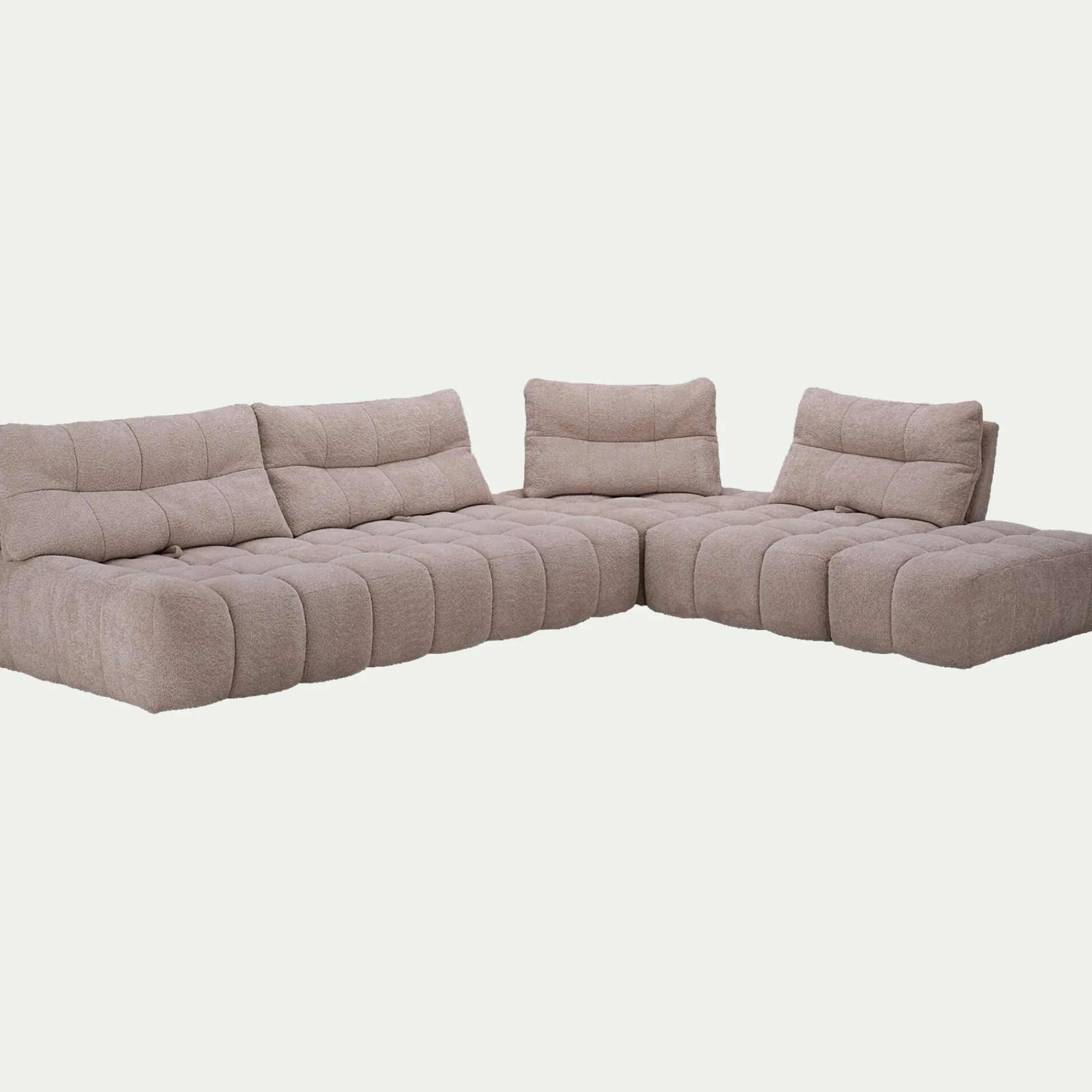 alinea Canapé Modulable*Chauffeuse avance - recule en tissu campo - Beige
