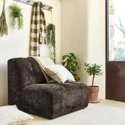 alinea Pouf & Repose-Pieds*Chauffeuse en tissu Eden - Marron