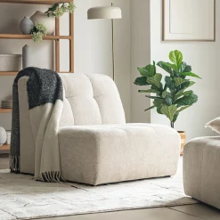 alinea Pouf & Repose-Pieds*Chauffeuse en tissu Eden - alpilles Beige