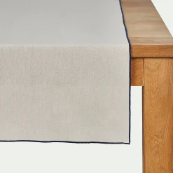 alinea Chemin De Table|Nappe Et Serviette De Noël*Chemin de table en coton finition point de bourdon 50x150cm - Beige