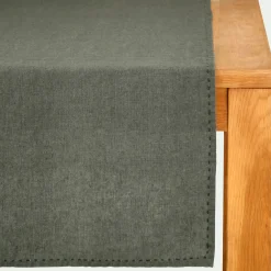 alinea Chemin De Table|Nappe Et Serviette De Noël*Chemin de table en lin lavé 50x150cm - cèdre Vert