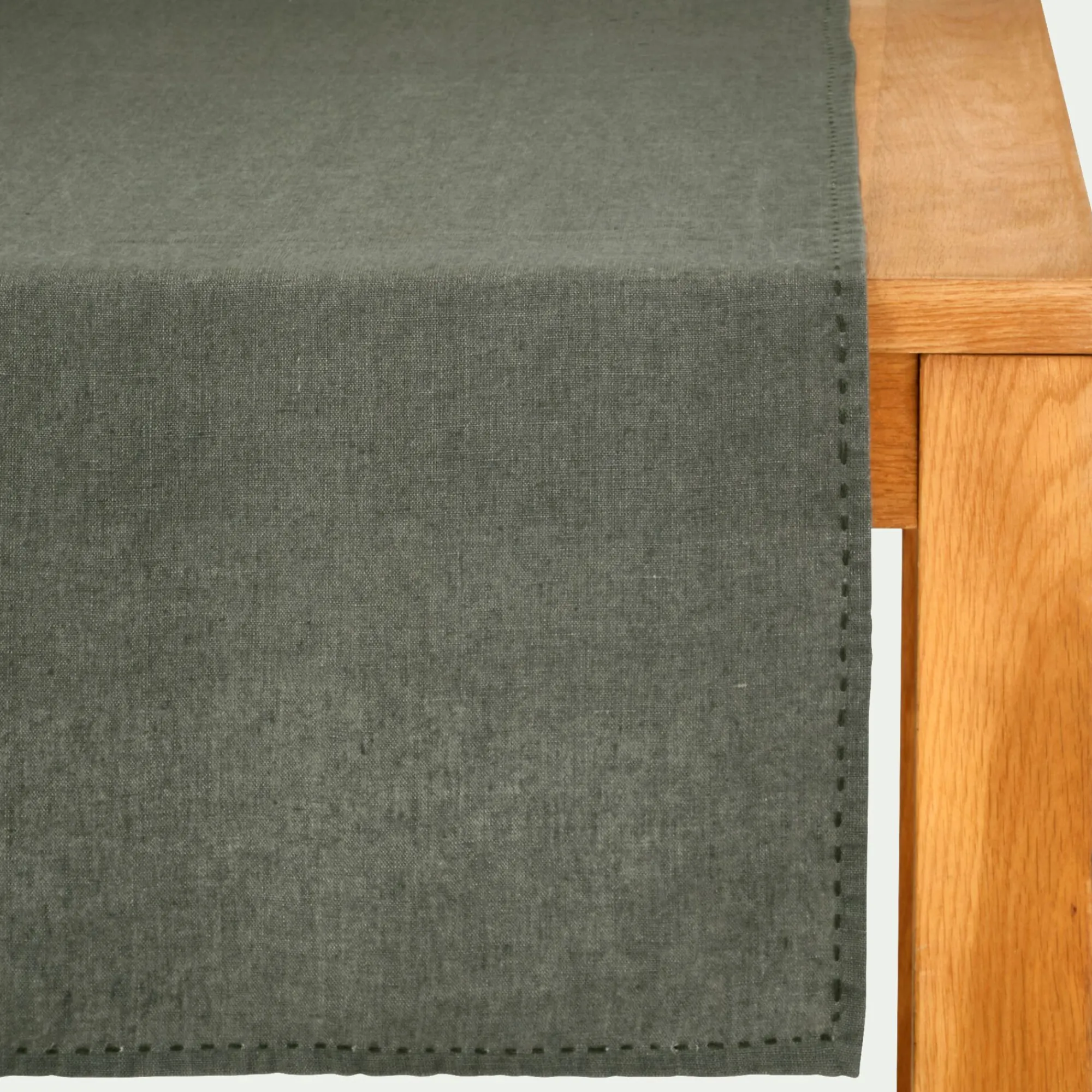 alinea Chemin De Table|Nappe Et Serviette De Noël*Chemin de table en lin lavé 50x150cm - cèdre Vert