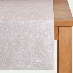 alinea Chemin De Table*Chemin de table motif laurier en lin et coton - 50x150cm Beige