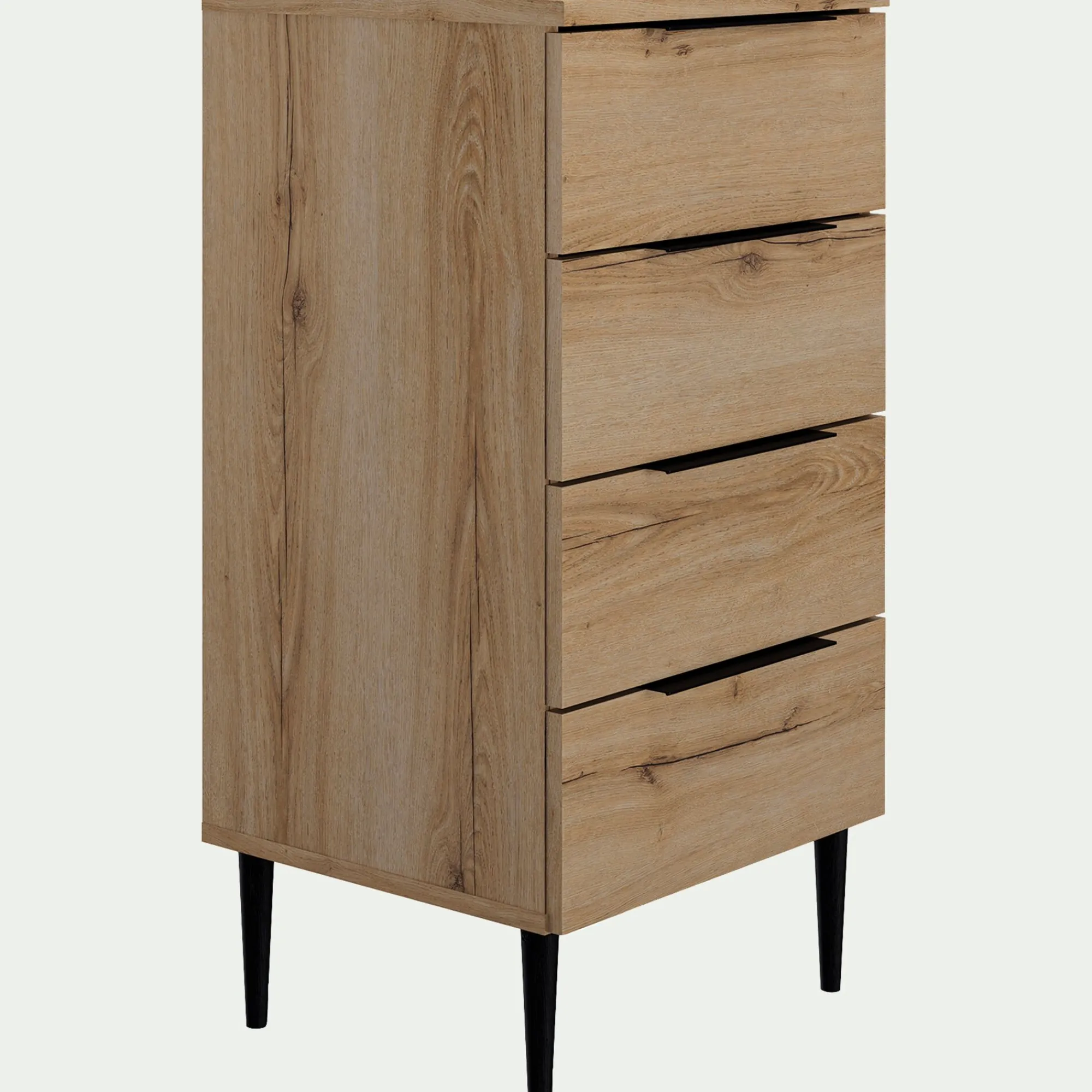 alinea Commode & Chiffonnier*Chiffonnier 4 tiroirs en bois - Bois clair