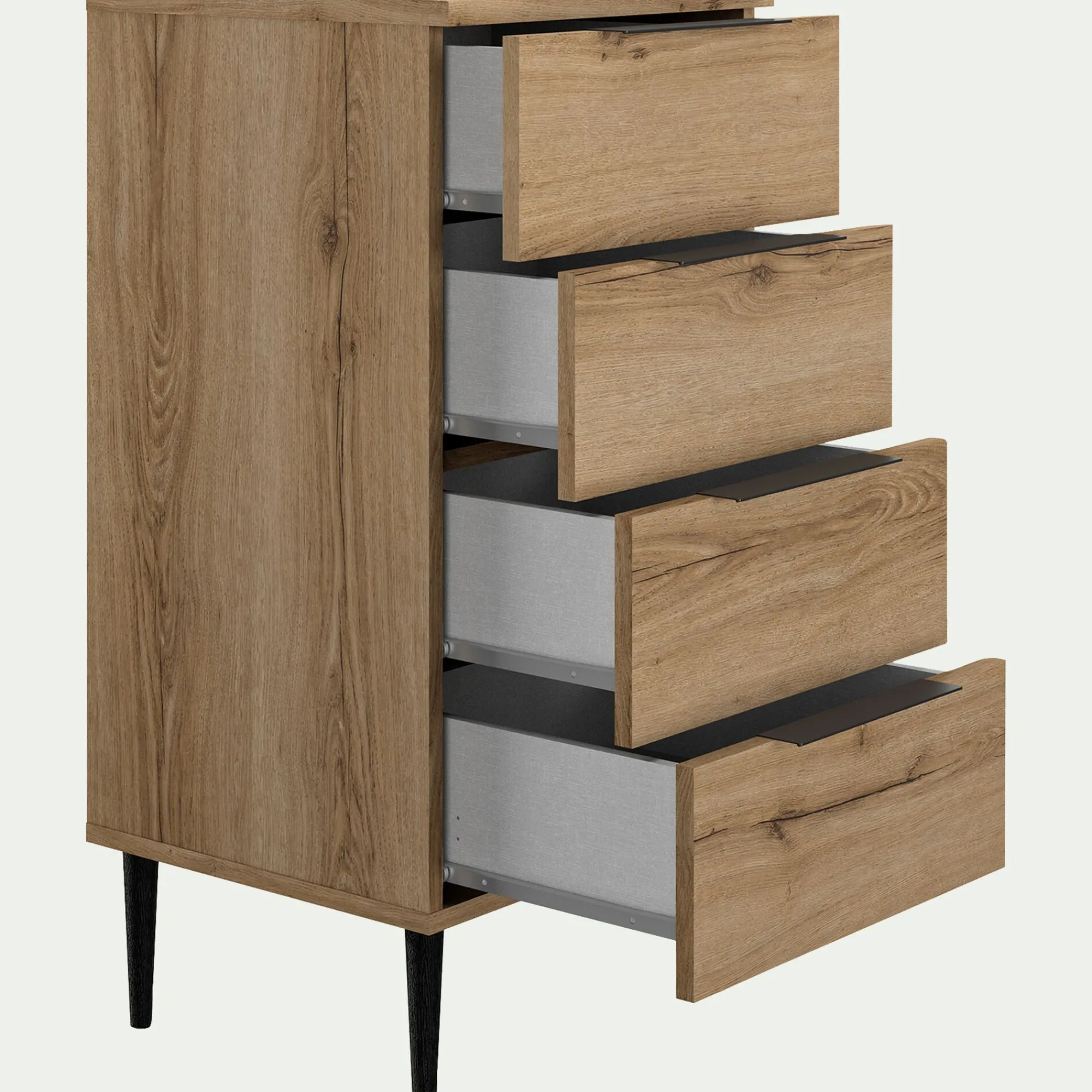 alinea Commode & Chiffonnier*Chiffonnier 4 tiroirs en bois - Bois clair