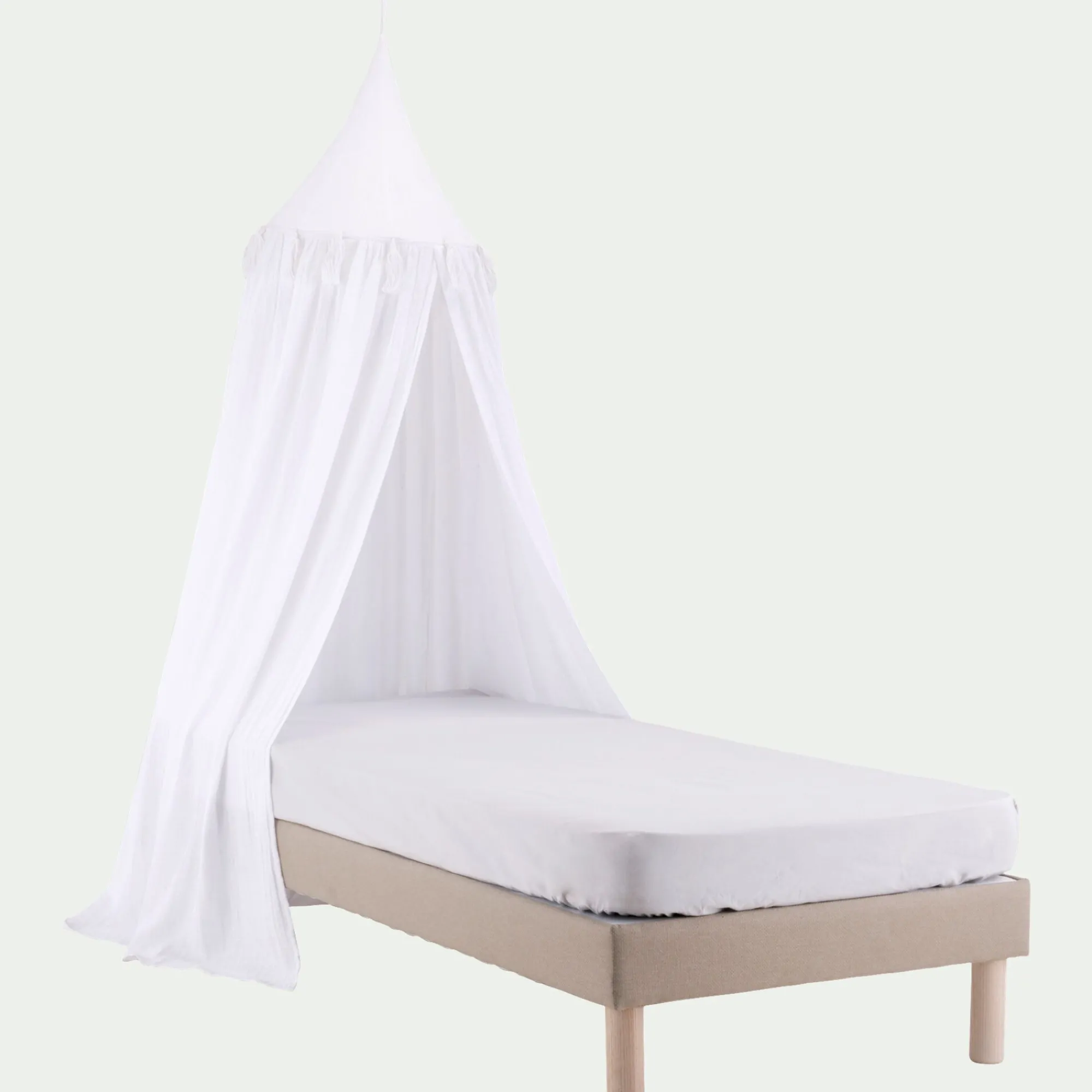 alinea Bureau Enfant|Linge Pour Bébé*Ciel de lit en gaze de coton H220cm - Blanc