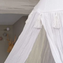 alinea Bureau Enfant|Linge Pour Bébé*Ciel de lit en gaze de coton H220cm - Blanc