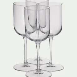 alinea Verre À Pied|Verre À Vin*Coffret de 4 verres à pied en cristallin 28cl - Transparent