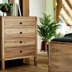 alinea Commode & Chiffonnier*Commode 4 tiroirs en acacia - Bois clair