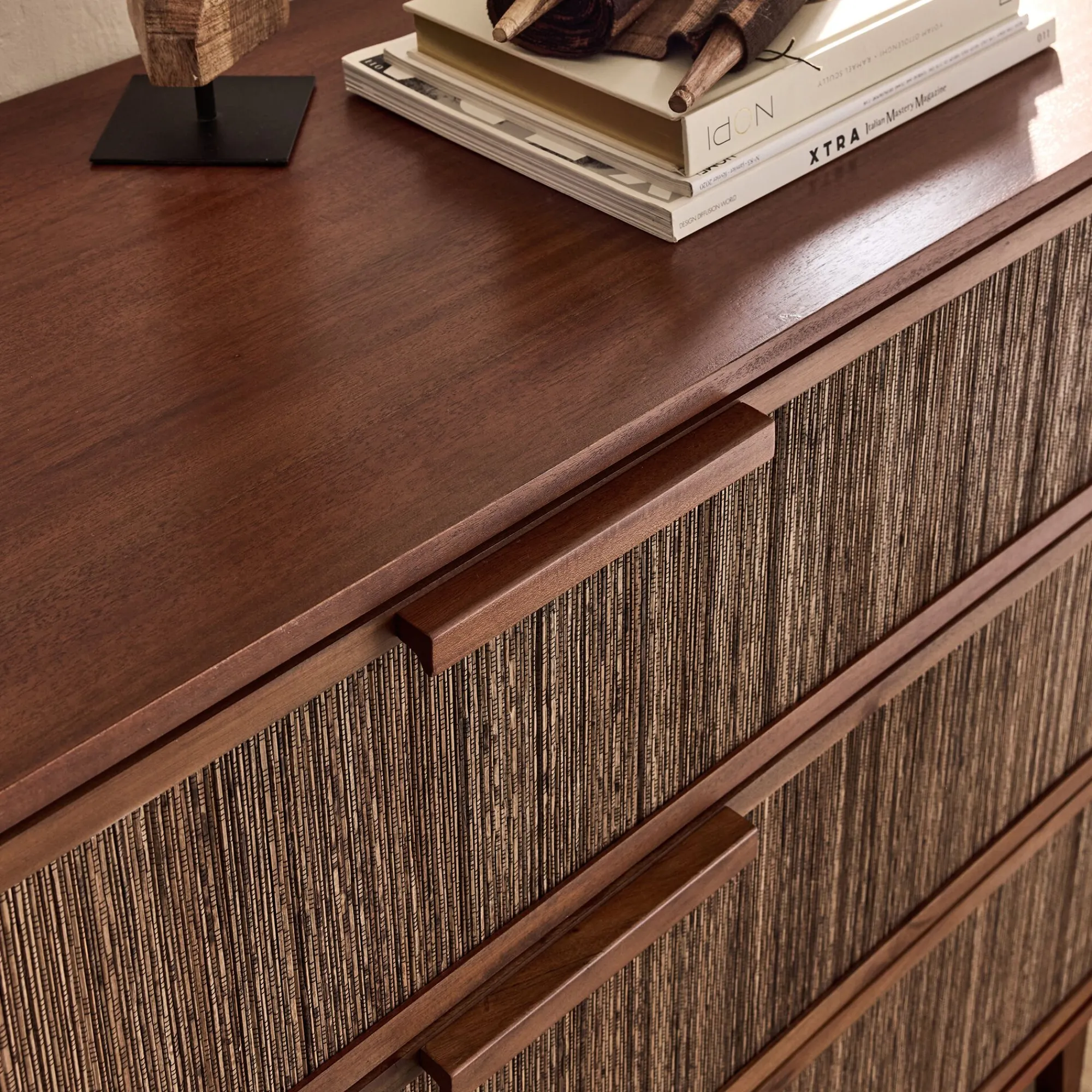 alinea Commode & Chiffonnier*Commode 3 tiroirs en acajou L120cm - Bois foncé