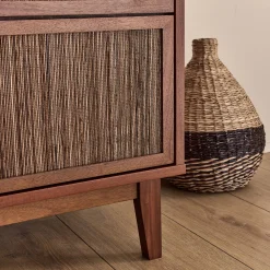 alinea Commode & Chiffonnier*Commode 3 tiroirs en acajou L120cm - Bois foncé
