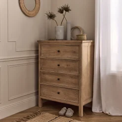 alinea Commode & Chiffonnier*Commode 4 tiroirs en bois d'orme et de pin - Bois clair