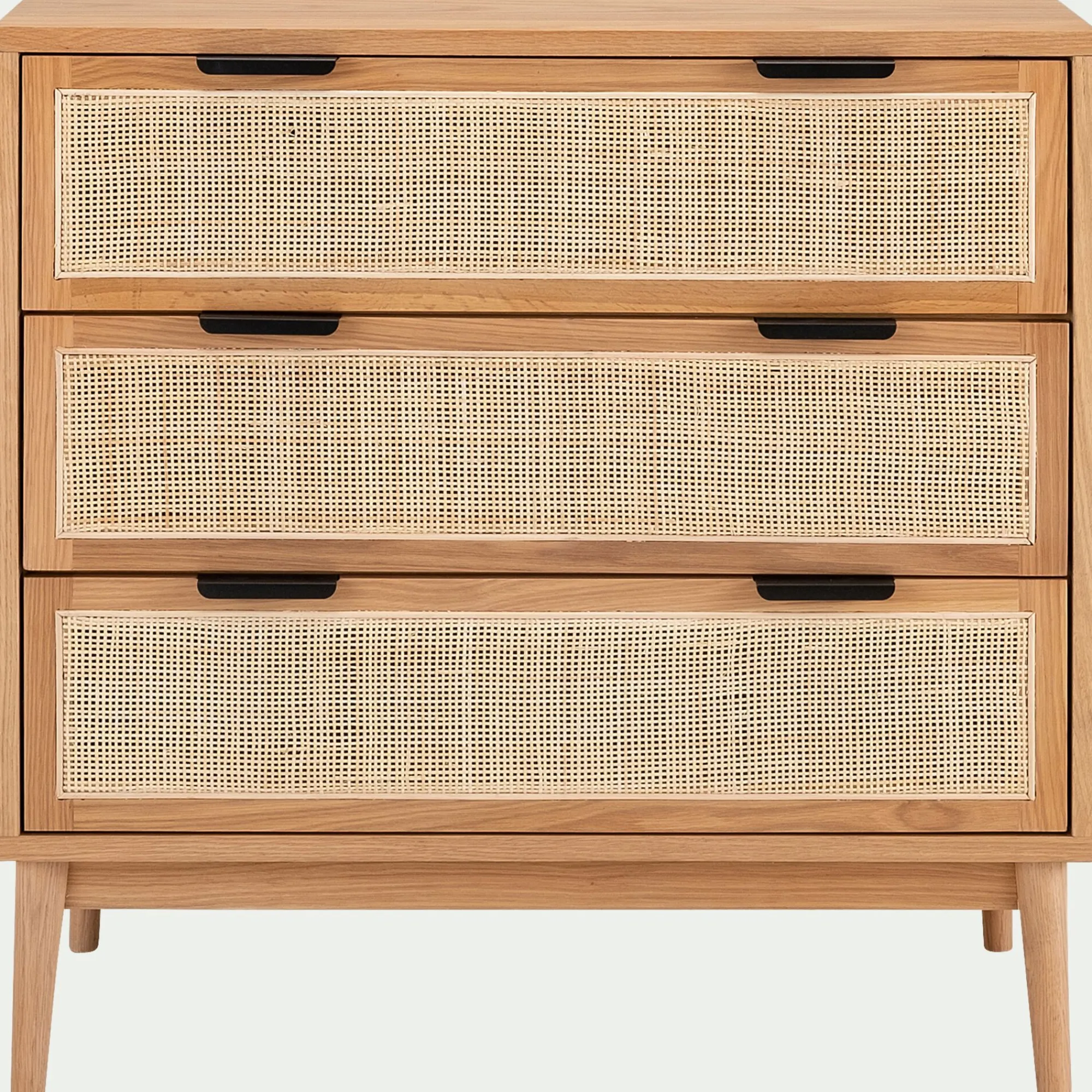 alinea Commode & Chiffonnier*Commode 3 tiroirs en bois et cannage - Bois clair