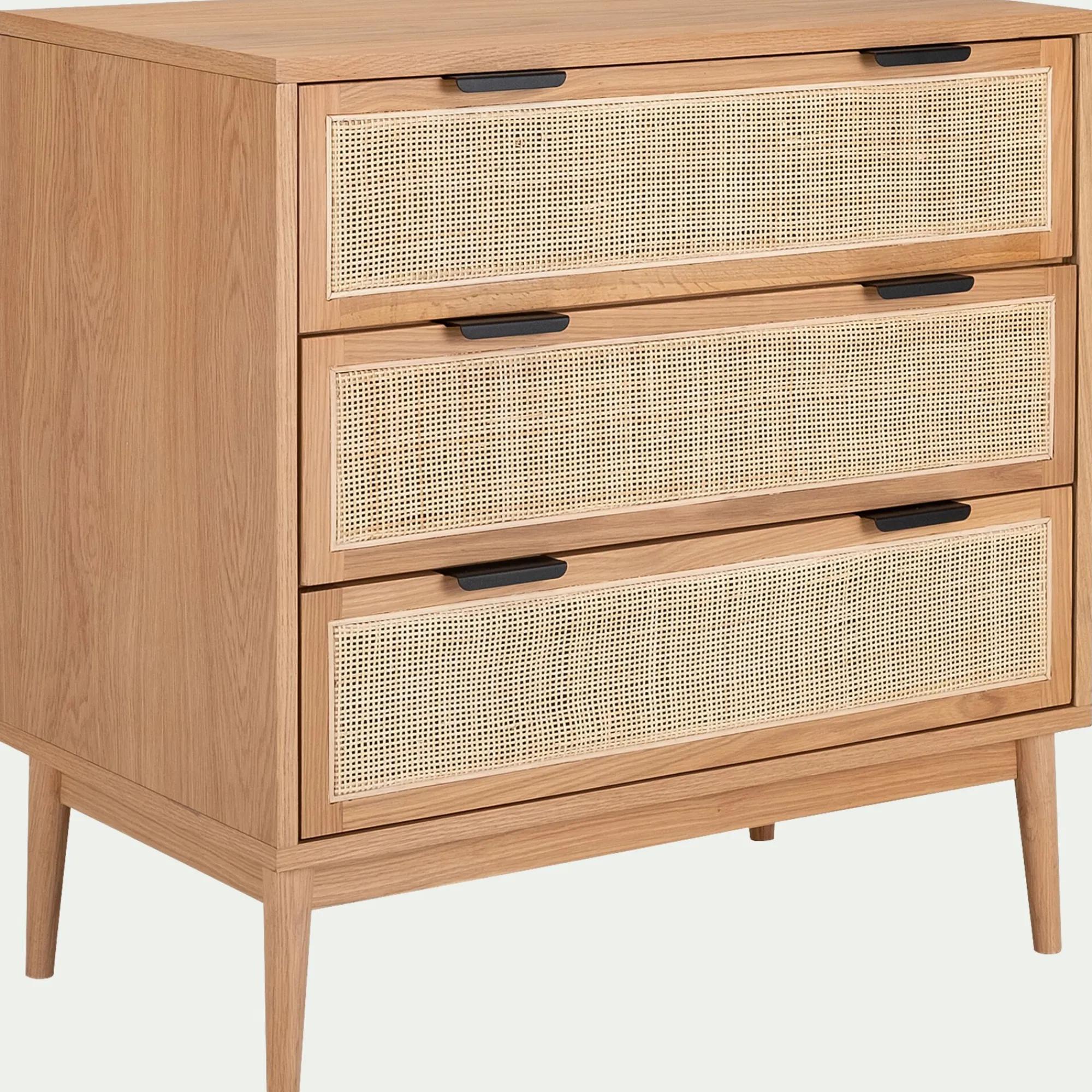 alinea Commode & Chiffonnier*Commode 3 tiroirs en bois et cannage - Bois clair