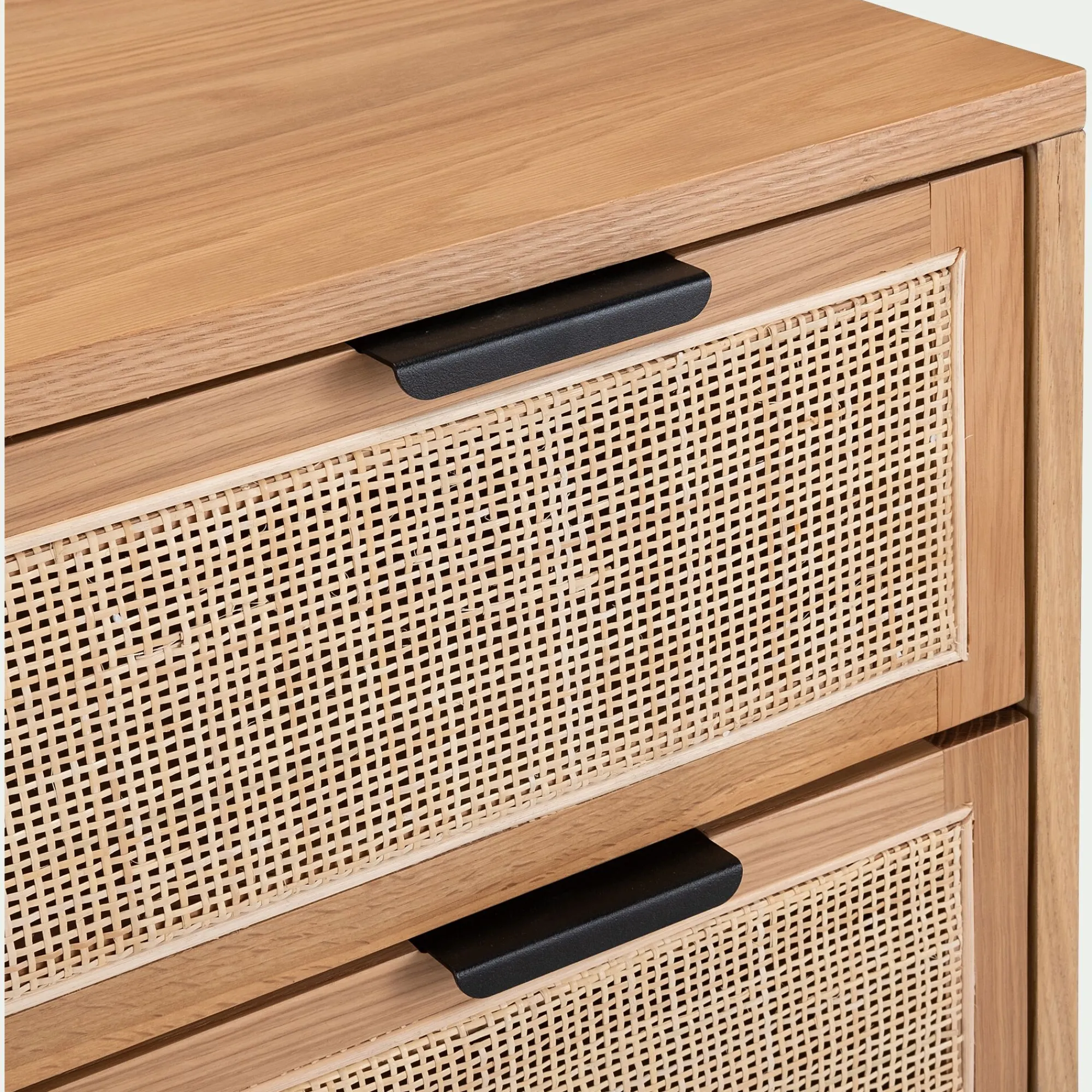 alinea Commode & Chiffonnier*Commode 3 tiroirs en bois et cannage - Bois clair