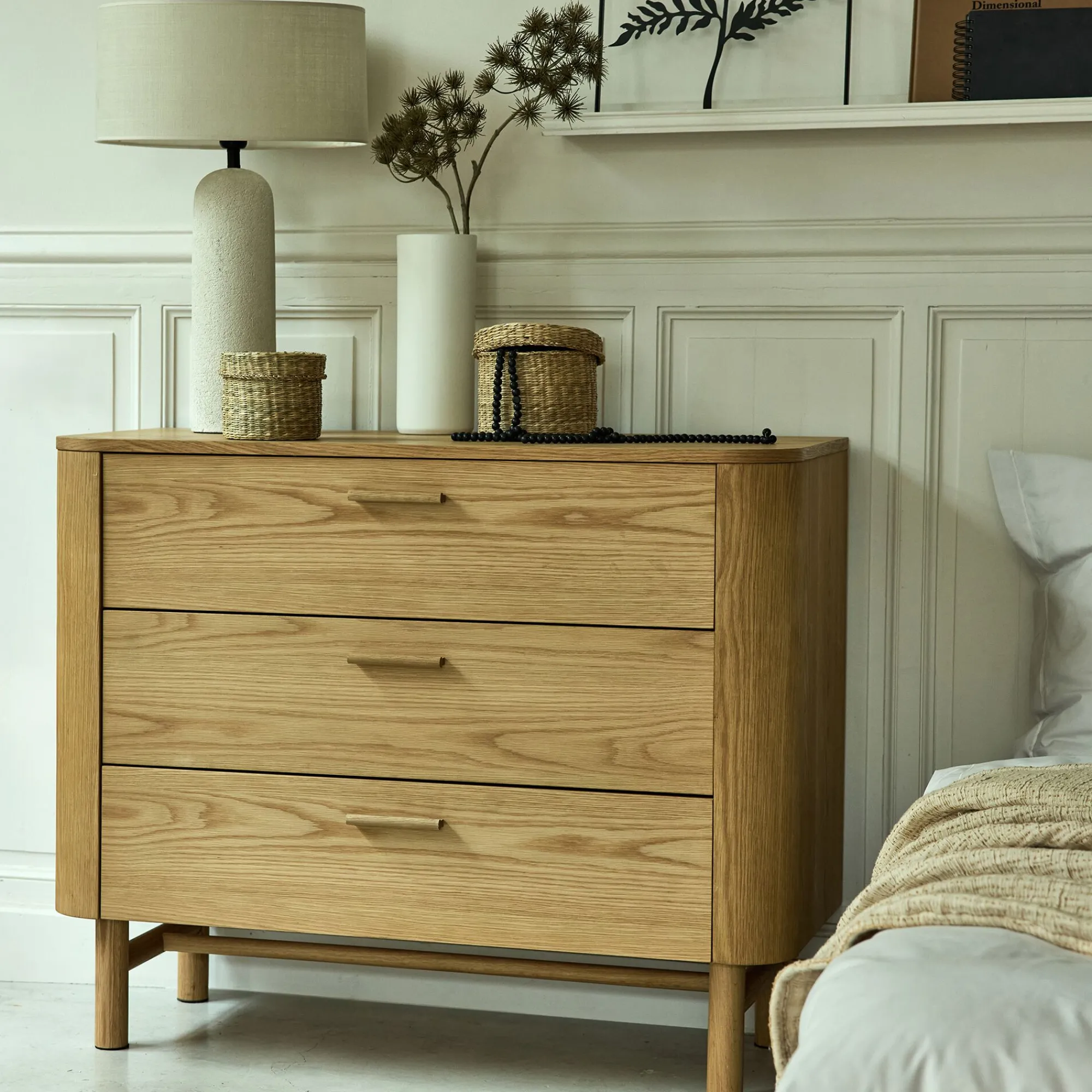 alinea Commode & Chiffonnier*Commode 3 tiroirs en bois - Bois clair