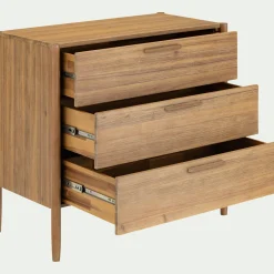 alinea Commode & Chiffonnier*Commode 3 tiroirs en bois d'acacia massif - Bois clair