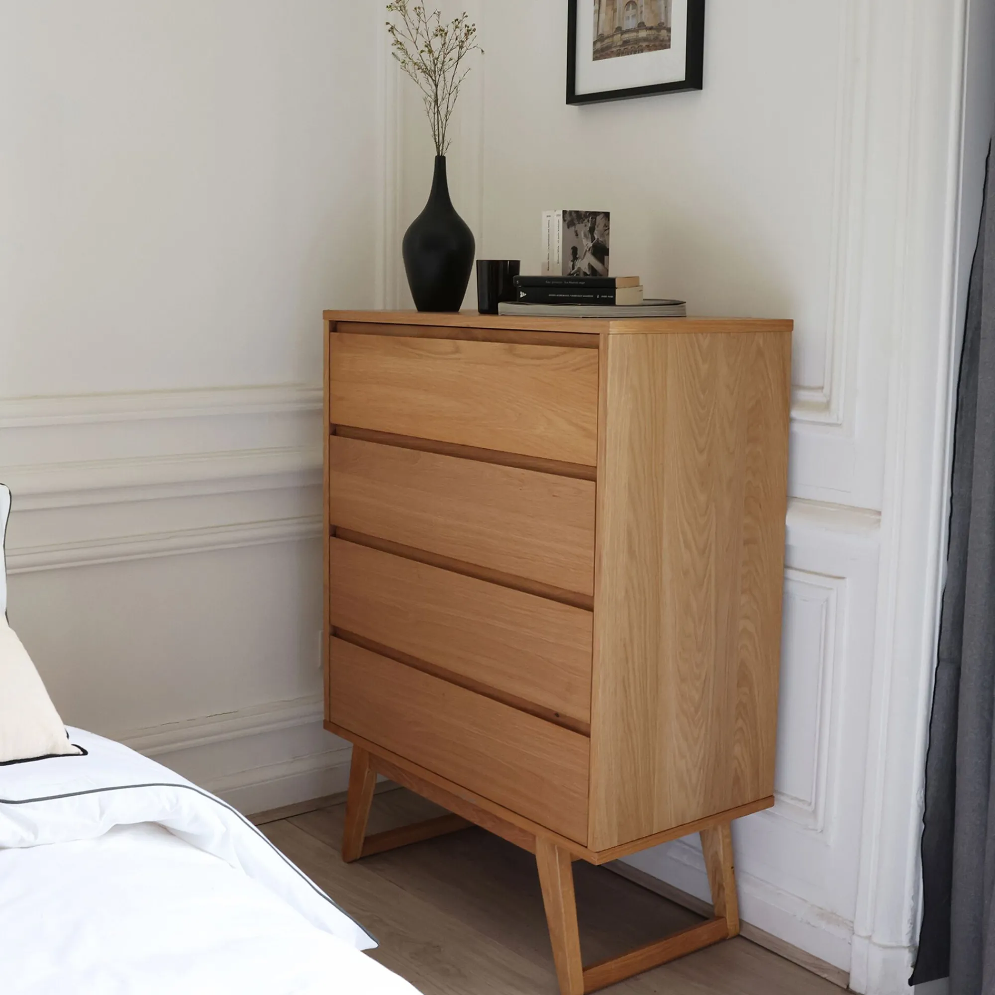 alinea Commode & Chiffonnier*Commode 4 tiroirs en plaqué chêne - Bois clair