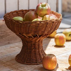 alinea Vaisselle Petit Déjeuner|Plat De Service Et Saladier*Coupe à fruits en rotin D26cm - Marron