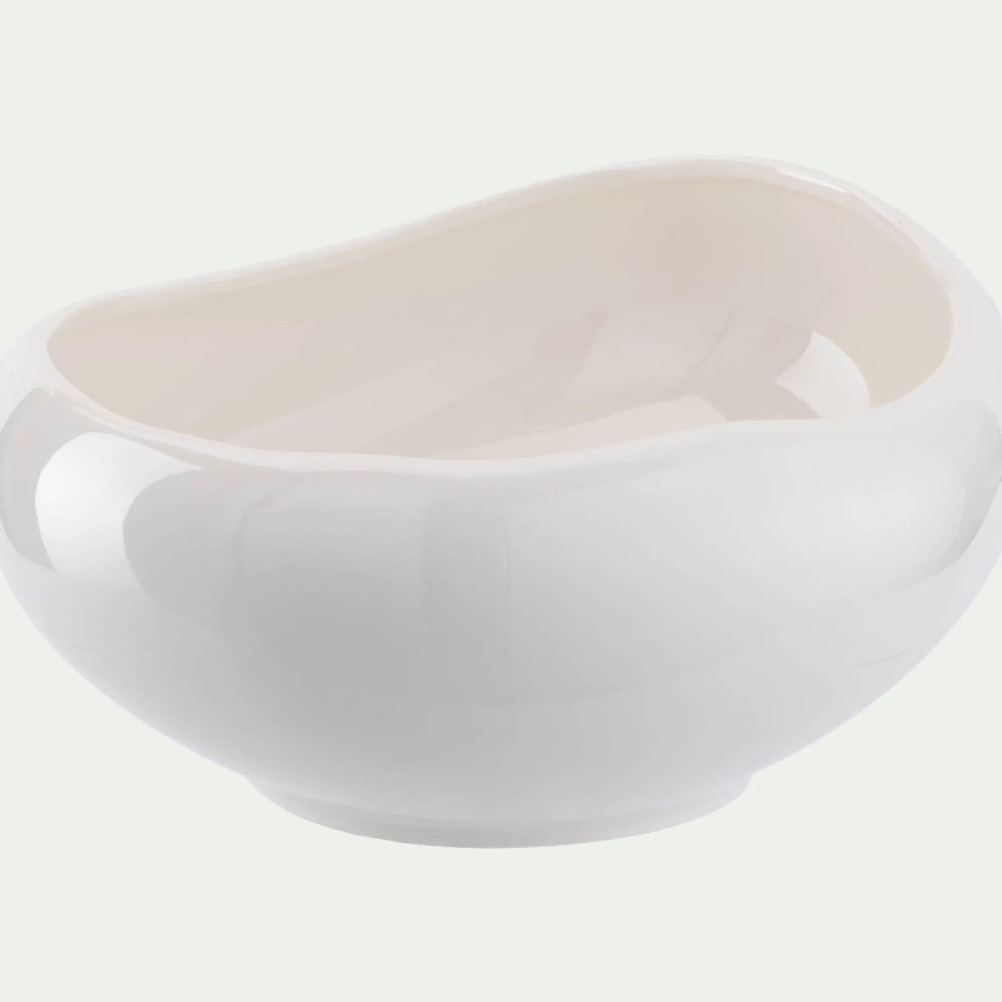 alinea Plat De Service Et Saladier*Coupe en porcelaine L23cm - Blanc