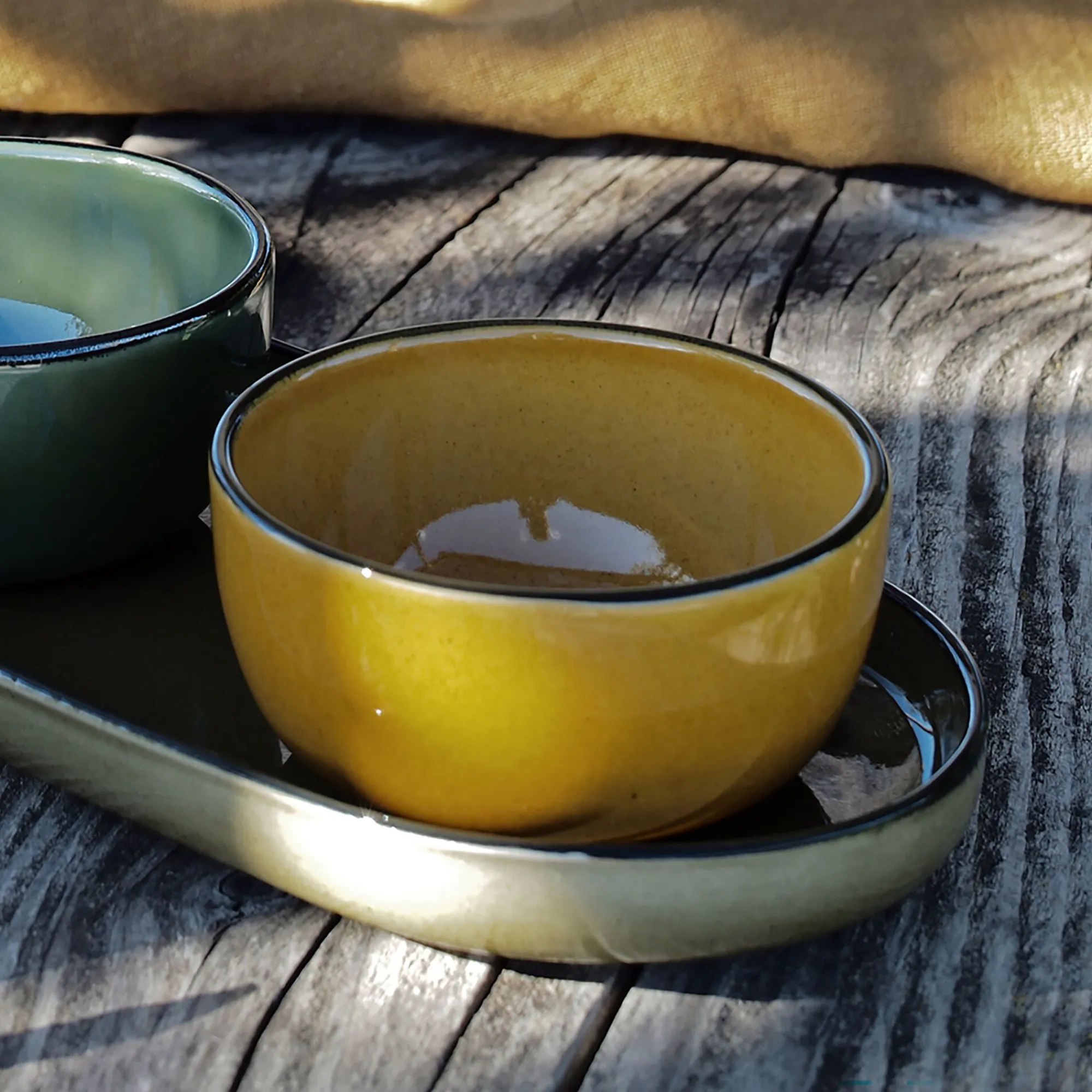 alinea Vaisselle Petit Déjeuner|Coupelle*Coupelle apéritive en grès D8,5cm - Jaune