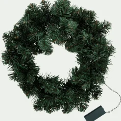 alinea Couronne De Noël*Couronne de Noël artificielle lumineuse D45cm - Vert
