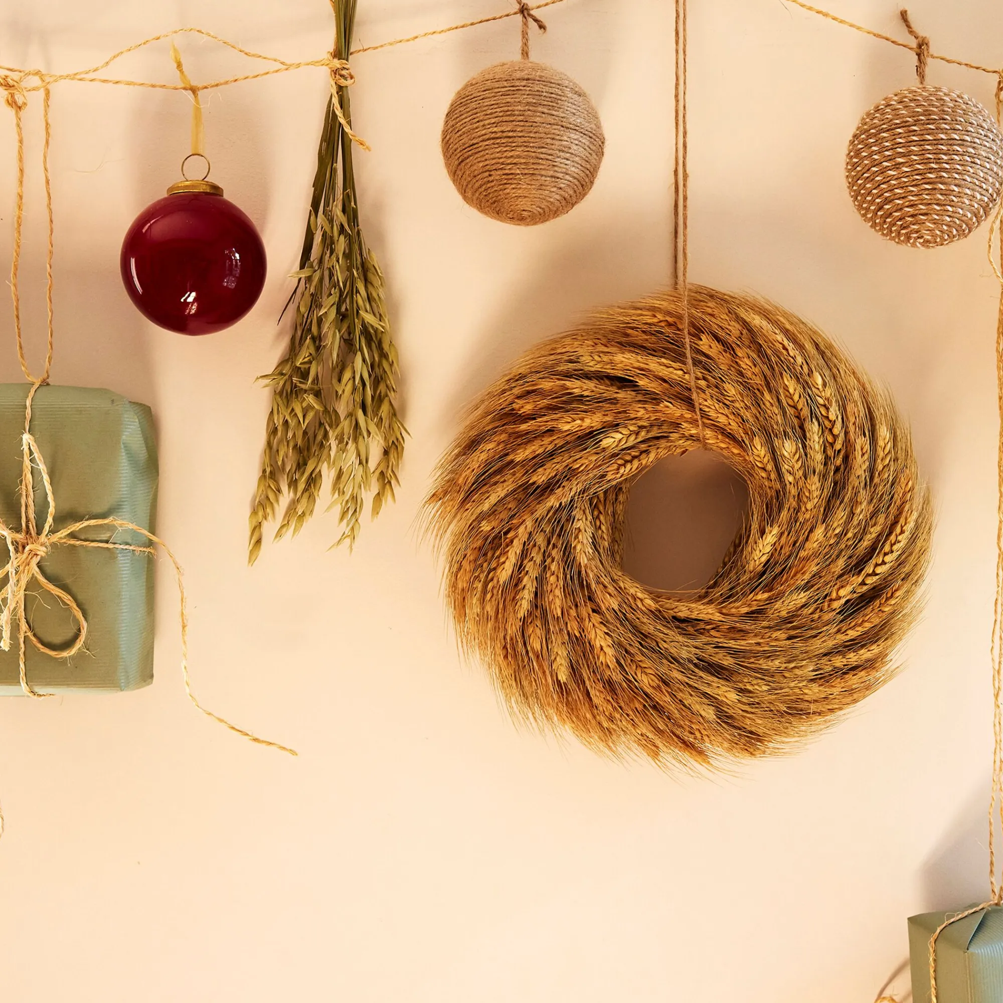 alinea Couronne De Noël*Couronne de Noël en épis de blé D27cm - Naturel