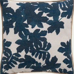 alinea Coussin Exterieur*Coussin d'extérieur à motif feuilles de figuier 45x45cm - bleu